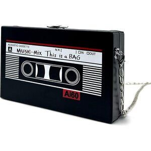 Women's Black 90s Hip Hop Handbags Purse Vintage Chain Bags 90s Outfit